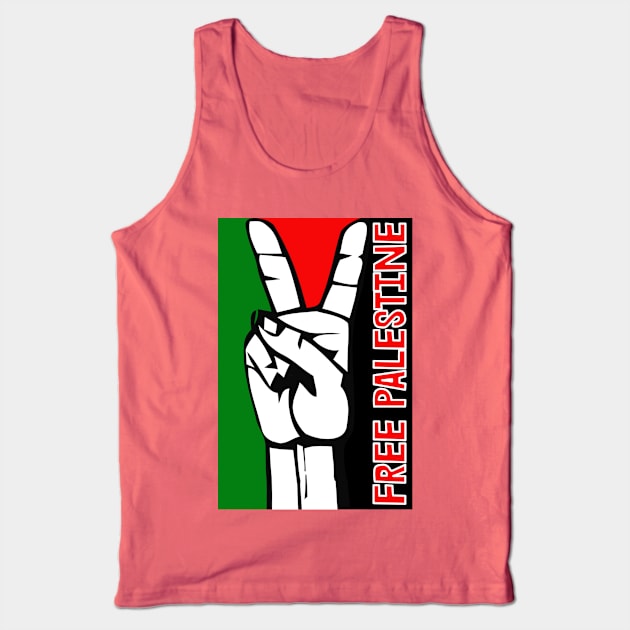 Free Palestine Peace Sign Tank Top by Tainted